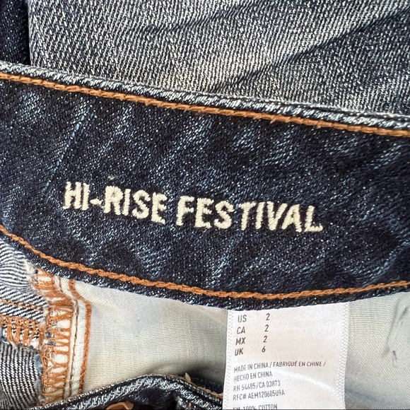American eagle hi-rise festival cutoff denim jean shorts - Picture 6 of 7